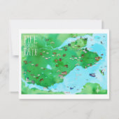 Carte Fife Coastal Path Scotland Illustrated Map Art (Devant)
