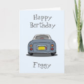 Carte Figarations Lapis Grey Figaro Voiture Joyeux Anniv (Devant)