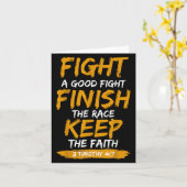 Carte Fight A Good Fight 2 Timothy 4_7 Christian Faith (Fleur jaune)