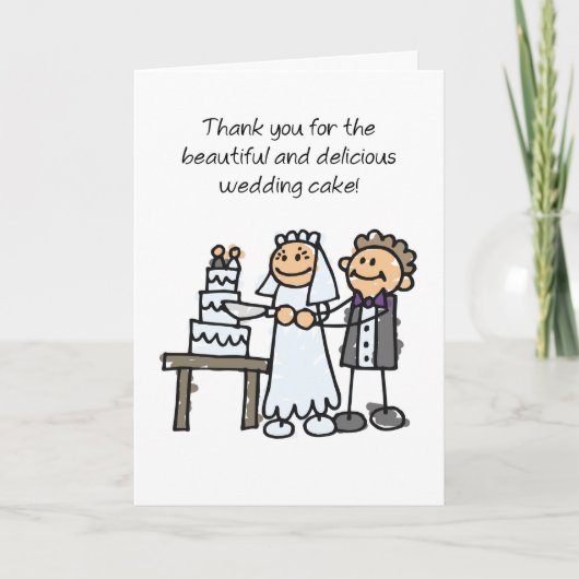 Carte Figure Merci pour bâtonnet de gâteau Mariage (Devant)