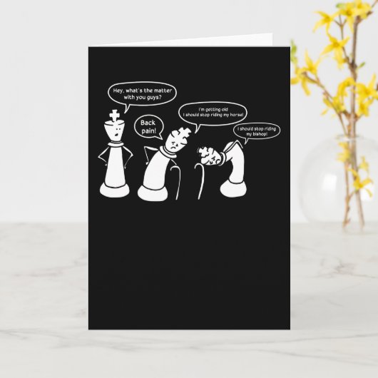 Carte Figures d'échecs drôles (Fleur jaune)