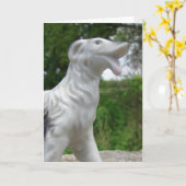 Carte Figurine de chien antique (Fleur jaune)