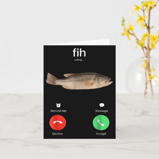 Carte Fih Appel Rappel Message Refuser Accepter Téléphon (Fleur jaune)