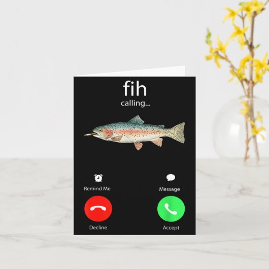 Carte Fih Calling Remind Me Message Decline Accept Phone (Fleur jaune)