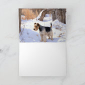 Carte Fil Fox Terrier Laisser neiger Noël (Intérieur)