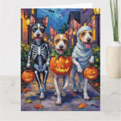 Carte Fil Fox Terrier Trick-or-Treating Halloween (Devant)