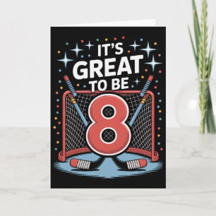 Carte Filet et bâtons de hockey C'est génial d'avoir 8 a