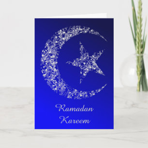 Carte Filigree Crescent Moon et Star sur bleu