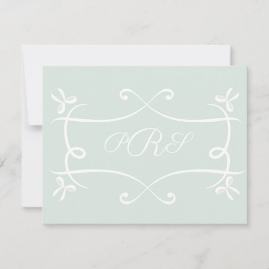 Carte Filigree Emblem Élégante Antoinette Verte (Devant)