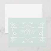 Carte Filigree Emblem Élégante Antoinette Verte (Devant / Derrière)