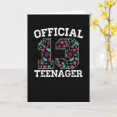 Carte Fille 13e anniversaire Adolescent officiel (Fleur jaune)