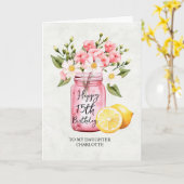 Carte Fille 15e anniversaire Jar Fleurs roses Salutation (Fleur jaune)