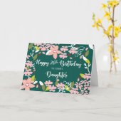 Carte Fille 26e anniversaire Fleurs vertes (Fleur jaune)