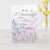 Carte Fille 2e anniversaire de la perte d'aquarelle Flor (Fleur jaune)