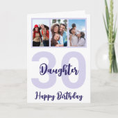 Carte Fille 30e anniversaire Script moderne Photo Collag (Devant)