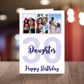 Carte Fille 30e anniversaire Script moderne Photo Collag