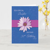 Carte Fille 32e anniversaire de la marguerite sur rose e (Fleur jaune)