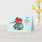 Carte Fille 33e anniversaire de voiture Chargement de co (Fleur jaune)