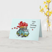 Carte Fille 39e anniversaire de voiture Chargement de co (Fleur jaune)