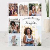 Carte Fille 6 Photo Collage N'Importe Quel Âge Gros Anni (Devant)