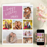 Carte Fille 7 Photo Collage Personnalisé Anniversaire<br><div class="desc">Carte d'anniversaire personnalisée pour votre fille (modifiable). Le modèle photo est prêt pour vous à ajouter 7 de vos photos préférées et vous pouvez également éditer "FILLE" si vous préférez dire son nom. À l'intérieur, la carte indique "happy anniversaire" et vous avez également la possibilité d'ajouter votre propre message personnalisé,...</div>