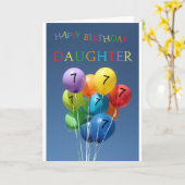 Carte Fille, 7e anniversaire heureux de ballon (Fleur jaune)