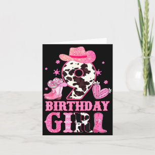 Carte Fille 9e anniversaire Rodéo Western Cowgirl Naissa