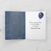 Carte Fille à bâtons d'anniversaire avec du vin et un ch (Intérieur)
