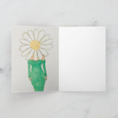Carte Fille à la marguerite robe verte (Intérieur)