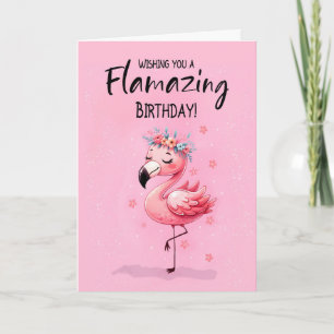 Carte Fille à l'école Anniversaire Fabuleux Flamant rose