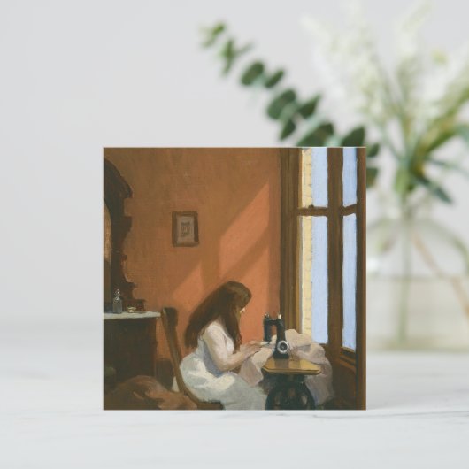 Carte Fille à une machine à coudre (par Edward Hopper) (Debout devant)