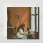 Carte Fille à une machine à coudre (par Edward Hopper) (Devant)