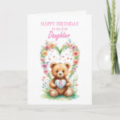 Carte Fille Âge 5 Teddy Ours (Devant)