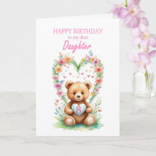 Carte Fille Âge 8 Teddy Ours