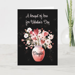 Carte Fille aînée Valentines Jour Bouquet d'amour