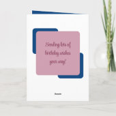 Carte Fille ajouter nom photo bleu rose anniversaire (Dos)