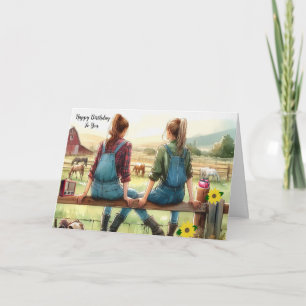 Carte Fille amis à l'Anniversaire du Dude Ranch