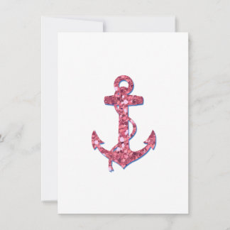 Carte Fille, Amusant, Parties scintillant rose Ancre imp