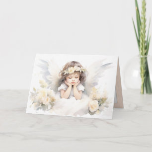 Carte Fille ange à l'aquarelle 