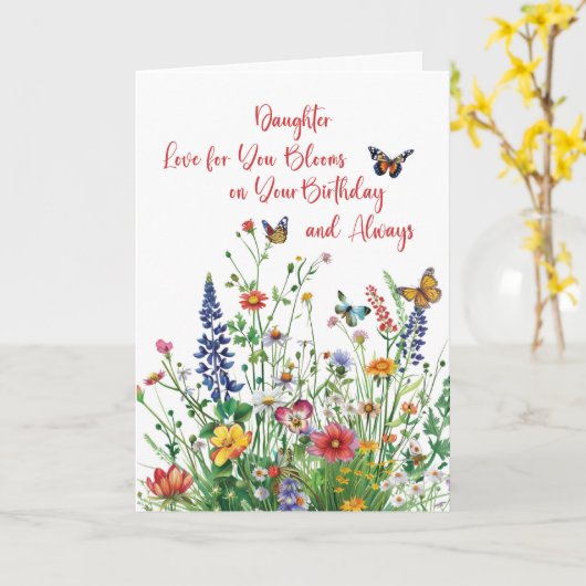 Carte Fille Anniversaire Amour En Fleur sauvage Fleur (Fleur jaune)