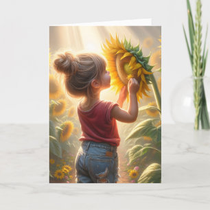 Carte Fille Anniversaire Au Fleur De Soleil