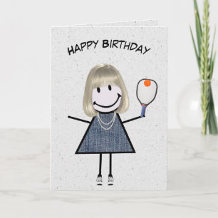 Carte Fille Anniversaire Avec Pickleball Paddle