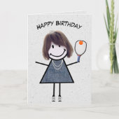 Carte Fille Anniversaire Avec Pickleball Paddle (Devant)