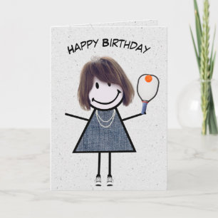 Carte Fille Anniversaire Avec Pickleball Paddle