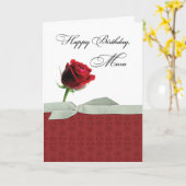 Carte Fille Anniversaire Belle Rose rouge simple (Fleur jaune)