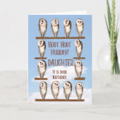 Carte Fille Anniversaire, Chouettes Curieuses (Devant)