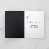 Carte Fille anniversaire dessinée avec martini (Intérieur)