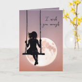 Carte Fille Anniversaire En Pleine Lune (Fleur jaune)