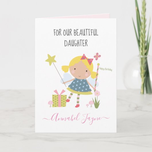 Carte Fille anniversaire fée filles fantasque (Devant)