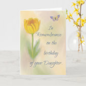 Carte Fille Anniversaire Souvenir Fleur aquarelle (Fleur jaune)